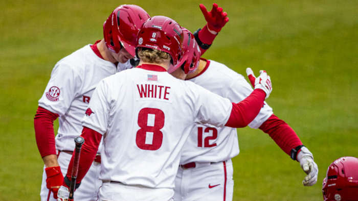 James Madison's Jared Sprague-Lott crosses home after a home run
